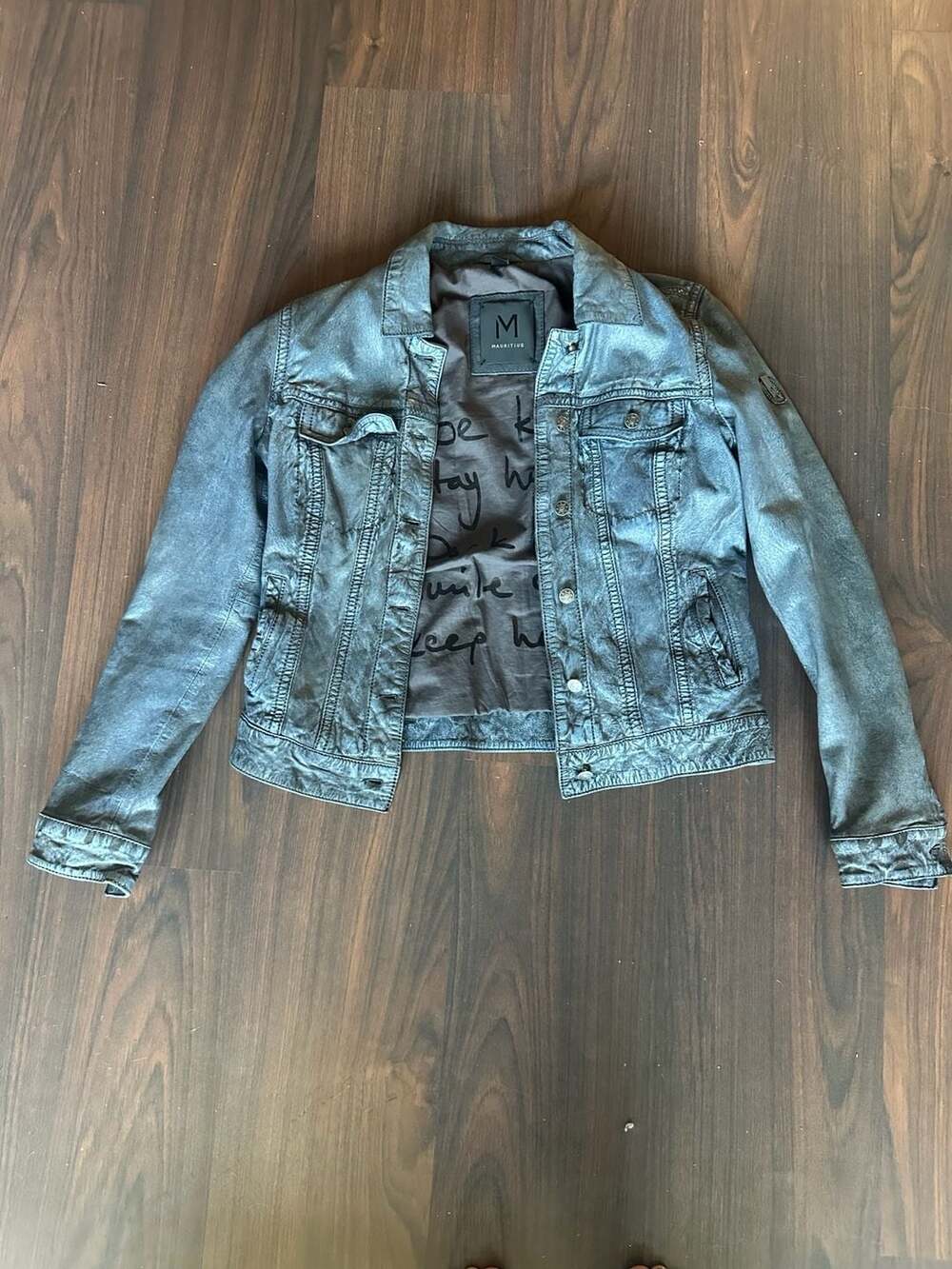 Mauritius Jessie Denim-Look Leather Trucker Jacket